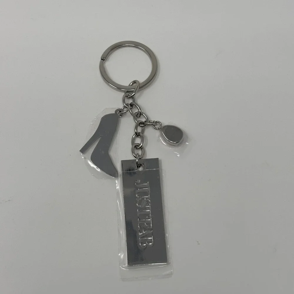 JustFab Keychain Women OS Silver‎ Pink Stiletto Pump Elite VIP Bag Charm